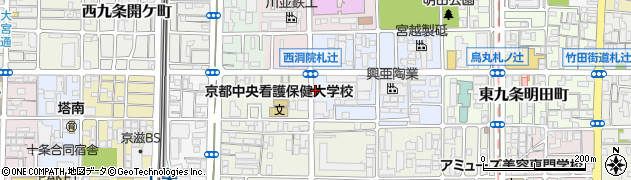 京都府京都市南区東九条西明田町周辺の地図
