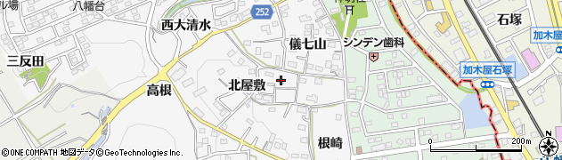 愛知県知多市八幡北屋敷124周辺の地図