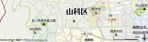 京都府京都市山科区西野山百々町周辺の地図