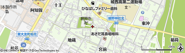 愛知県岡崎市舳越町周辺の地図