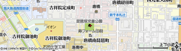琵琶塚公園周辺の地図