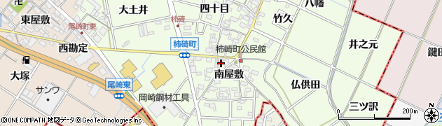 愛知県安城市柿碕町（南屋敷）周辺の地図