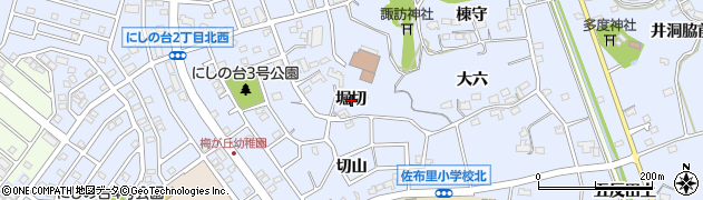 愛知県知多市佐布里堀切周辺の地図