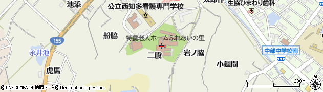 愛知県知多市新知二股周辺の地図