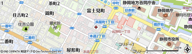 日本銀行　静岡支店周辺の地図