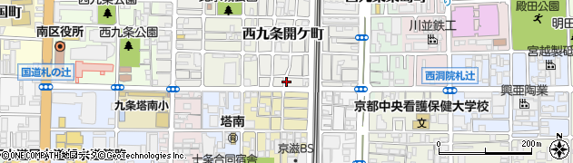 京都府京都市南区西九条開ケ町206周辺の地図
