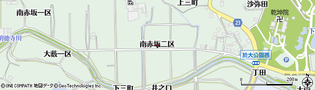 愛知県知多郡東浦町緒川南赤坂二区周辺の地図