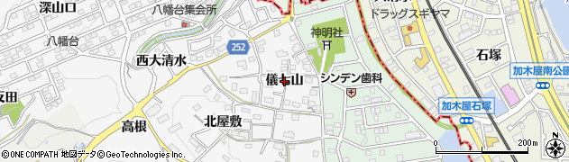愛知県知多市八幡（儀七山）周辺の地図