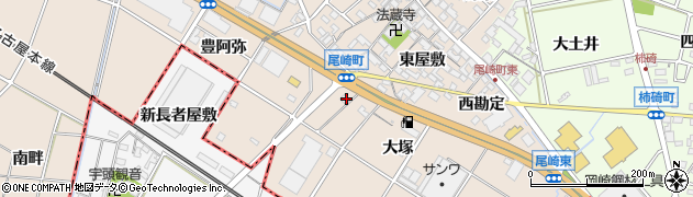 愛知県安城市尾崎町大塚周辺の地図