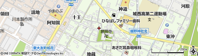 愛知県岡崎市舳越町（本郷）周辺の地図