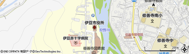 伊豆市役所市民部　市民課・市民窓口周辺の地図