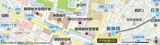 静岡市歴史博物館周辺の地図