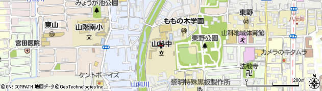 京都市立山科中学校周辺の地図