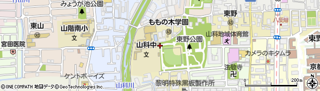 京都府京都市山科区東野八反畑町周辺の地図