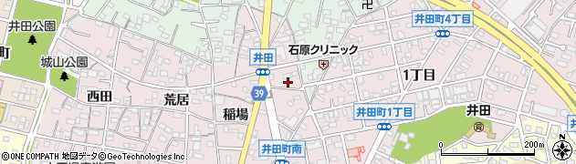 愛知県岡崎市井田町（池田）周辺の地図