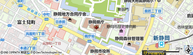 静岡県庁周辺の地図