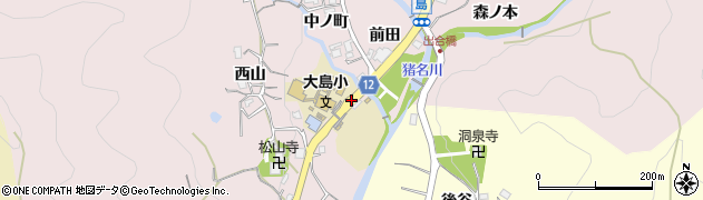 大島小学校前周辺の地図