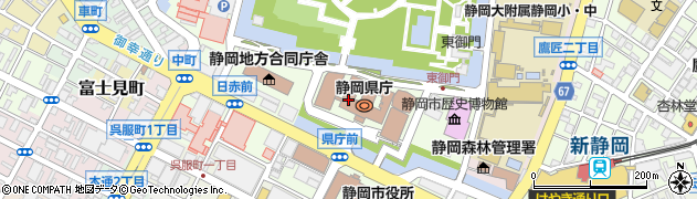 静岡県庁　健康福祉部管理局政策監・社会健康医学推進担当周辺の地図