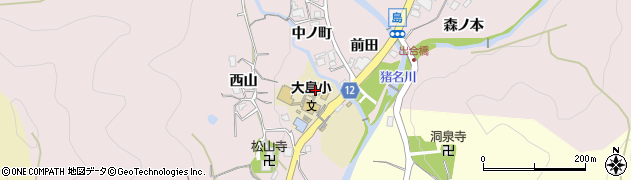 兵庫県猪名川町（川辺郡）島（賀島）周辺の地図