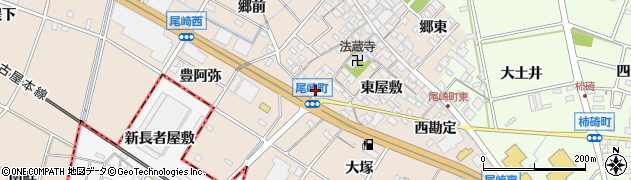 愛知県安城市尾崎町西大塚周辺の地図