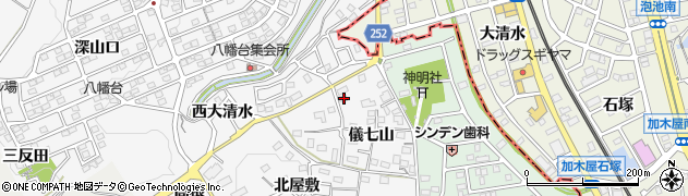愛知県知多市八幡儀七山10周辺の地図