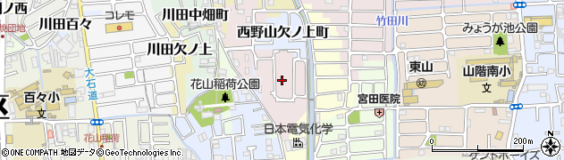 京都府京都市山科区西野山南畑町周辺の地図