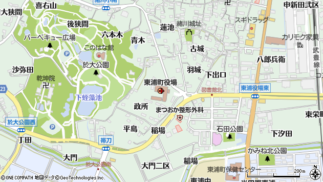 〒470-2100 愛知県知多郡東浦町（以下に掲載がない場合）の地図