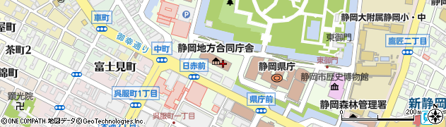 静岡労働局　職業安定部訓練室周辺の地図