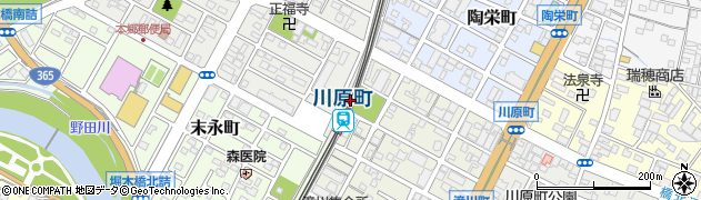 川原町駅周辺の地図