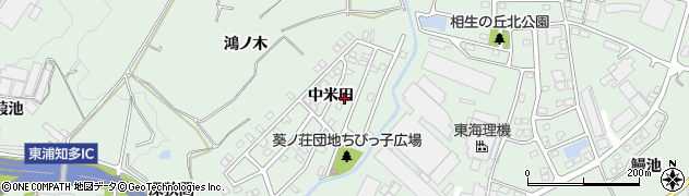 愛知県知多郡東浦町緒川中米田周辺の地図