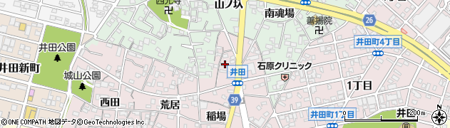 愛知県岡崎市井田町（唐機関）周辺の地図