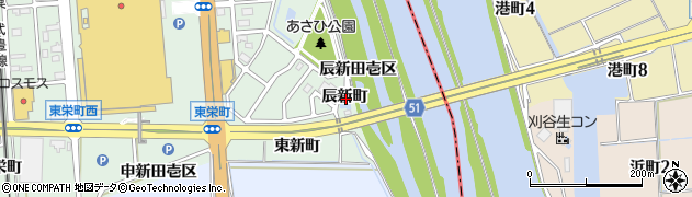 愛知県知多郡東浦町緒川辰新町周辺の地図