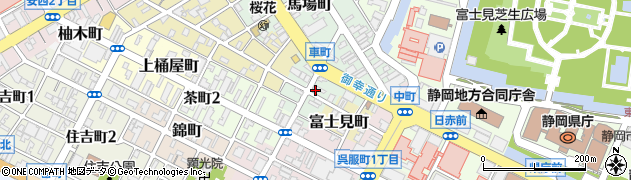 静岡県静岡市葵区車町16周辺の地図