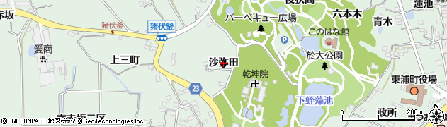 愛知県東浦町（知多郡）緒川（沙弥田）周辺の地図