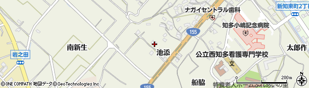 愛知県知多市新知（池添）周辺の地図
