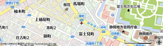 静岡県静岡市葵区車町周辺の地図