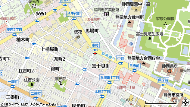 〒420-0022 静岡県静岡市葵区車町の地図