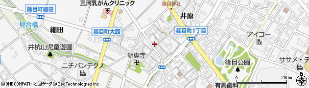 愛知県安城市篠目町（本郷）周辺の地図
