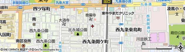 京都府京都市南区西九条開ケ町周辺の地図