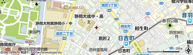 静岡県静岡市葵区鷹匠周辺の地図