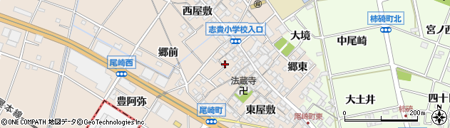 愛知県安城市尾崎町（中屋敷）周辺の地図