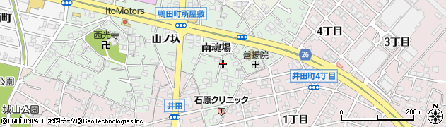 愛知県岡崎市鴨田町（南魂場）周辺の地図