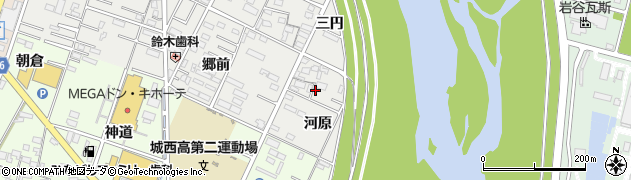 愛知県岡崎市森越町（河原）周辺の地図
