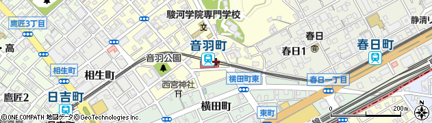 静岡県静岡市葵区周辺の地図
