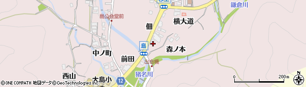 兵庫県川辺郡猪名川町島佃周辺の地図