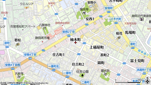 〒420-0012 静岡県静岡市葵区柚木町の地図