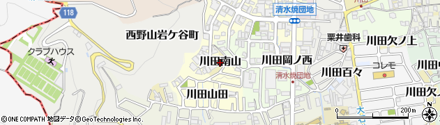 京都府京都市山科区川田南山周辺の地図