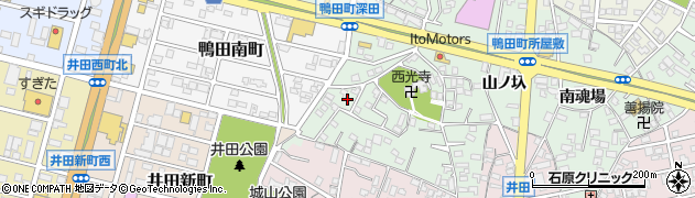 愛知県岡崎市鴨田町（深田）周辺の地図