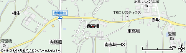 愛知県東浦町（知多郡）緒川（西高岨）周辺の地図