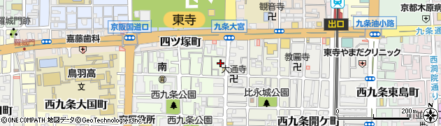 京都府京都市南区西九条比永城町周辺の地図